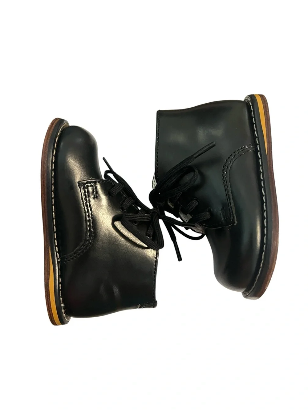 Josmo Walker Unisex Black Leather Baby Walking Shoes - Size 3.5